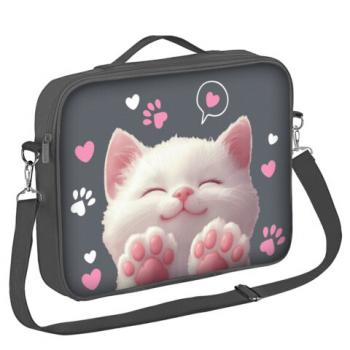 Папка на молнии с ручками BRAUBERG KIDS А4, 1 отделение, регулируемый плечевой ремень, 60 мм, "Purr cat", 274516 - Премиум Сервис