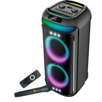 Портативная аудиосистема KAIGO GE-P28A + микрофон и пульт В ПОДАРОК, 80 Вт, эквалайзер, Bluetooth, USB, Micro SD, AUX, LED, TWS, FM, 514227 - Премиум Сервис