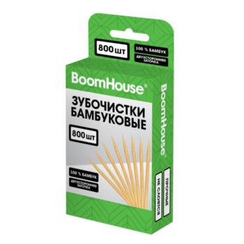 Зубочистки бамбуковые 800 шт. в коробке с подвесом, BOOMHOUSE, КОД 1С, 701955 - Премиум Сервис