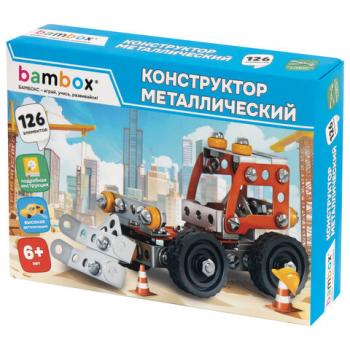 Конструктор металлический "Бульдозер", цветной, с подвижными деталями, 126 элементов, BAMBOX (БАМБОКС), 667031 - Премиум Сервис