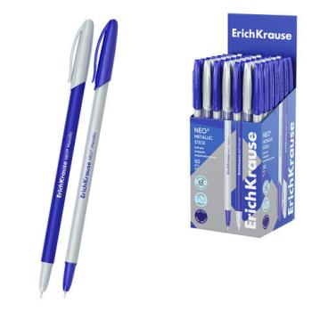 Ручка шариковая ERICH KRAUSE "Neo Stick Metallic", СИНЯЯ, корпус ассорти узел 0,7 мм,, 61009 - Премиум Сервис