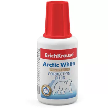 Корректирующая жидкость ERICH KRAUSE "Arctic White", 20 мл, экстра-белизна, флакон с кисточкой, 6 - Премиум Сервис