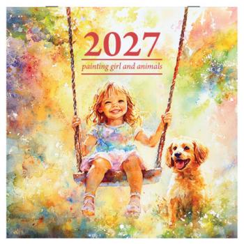 Календарь настенный перекидной 2027г, BRAUBERG, 12 листов, 28,5х28,5см, "Акварельные истории", 118420 - Премиум Сервис