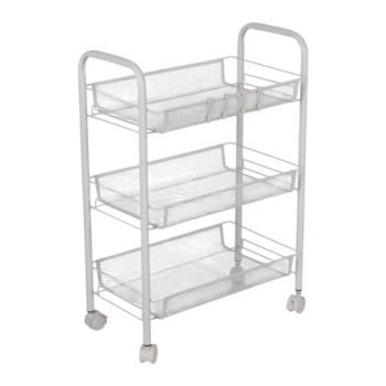 Этажерка (тележка) BOOMHOUSE (БУМХАУС) RC-003 3 яруса, на колесах, В62,5хШ42,5хГ25,5 см, металл, белая, 701456 - Премиум Сервис