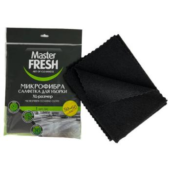 Тряпка для мытья пола из микрофибры, 50х60 см, черная, Master FRESH, ШКXXXX - Премиум Сервис