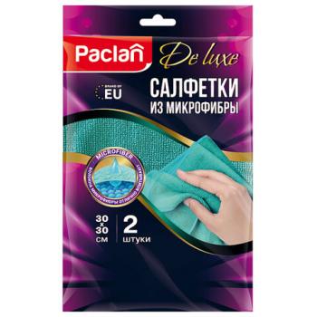 Салфетки из МИКРОФИБРЫ универсальные, 30х30 см, КОМПЛЕКТ 2шт, 240 г/м2, PACLAN, шк1700, 410310 - Премиум Сервис