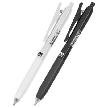 Ручка шариковая автоматическая С УДЛИНЕННЫМ ГРИПОМ BRAUBERG "BLACK & WHITE", СИНЯЯ, пишущий узел 0,5 мм, линия письма 0,35 мм, 144462 - Премиум Сервис