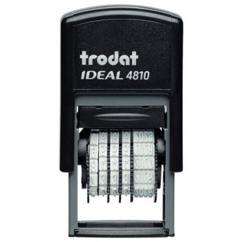 Датер-мини месяц ЦИФРАМИ ДЛЯ БАНКА, оттиск 20х3,8 мм, синий,TRODAT IDEAL 4810P2, корпус черный, подушка, 218614 - Премиум Сервис