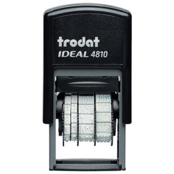 Датер-мини месяц БУКВАМИ, оттиск 20х3,8 мм, синий, TRODAT IDEAL 4810 P2, корпус черный, подушка, 218615 - Премиум Сервис