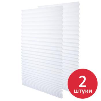 Жалюзи-плиссе, штора бумажная самоклеящаяся КОМПЛЕКТ 2 шт., BRABIX, 60х180 см, ЭКО, 80 г/м2, цвет белый, 700002 - Премиум Сервис