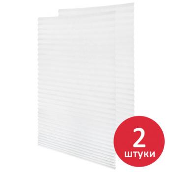 Жалюзи-плиссе, штора тканевая самоклеящаяся КОМПЛЕКТ 2 шт., BRABIX, 90х180 см, СТАНДАРТ+, 80 г/м2, цвет белый, 700009 - Премиум Сервис