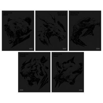 Тетрадь А5, 48 л., HATBER, скоба, клетка, матовая ламинация, 3D-лак, "Shadow" (микс в спайке), 093204, 48Т5лолВ1 - Премиум Сервис