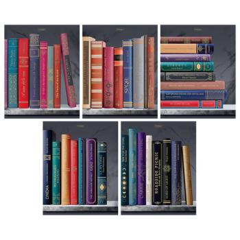 Тетрадь А5, 96 л., HATBER, скоба, клетка, Soft-touch ламинация, 3D-фольга, "Золотые страницы" (микс), 093473, 96Т5лофВ1 - Премиум Сервис