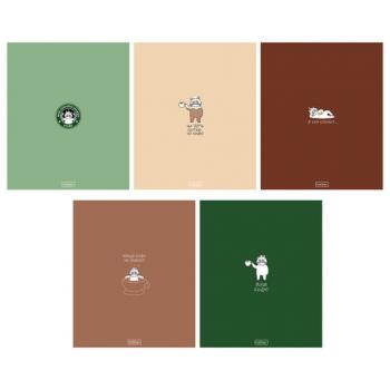 Тетрадь А5, 96 л., HATBER, скоба, клетка, Soft-touch ламинация, "Coffee Story" (микс в спайке), 094578, 96Т5лВ1 - Премиум Сервис