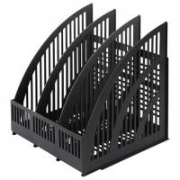 Лоток вертикальный для бумаг BRAUBERG "Energy", 250 мм, 3 отделения, сетчатый, сборный, черный, 237017 - Премиум Сервис