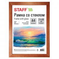 Рамка 21х30 см, дерево, багет 20 мм, STAFF, темно-коричневая, стекло, 390716 - Премиум Сервис