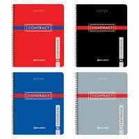 Тетрадь А5, 96 л., BRAUBERG, гребень, клетка, обложка картон, "CONTRACT", 400527 - Премиум Сервис