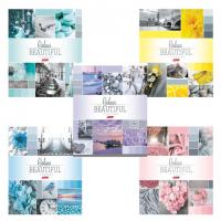 Тетрадь А5, 96 л., HATBER, скоба, клетка, обложка картон, "BEAUTIFUL COLOURE" (5 видов), 96Т5В1, T241349 - Премиум Сервис