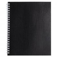 Тетрадь бумвинил, А5, 96 л., гребень, офсет №1, клетка, ЧЕРНАЯ Metallic, HATBER, 96Т5бвВ1гр - Премиум Сервис