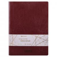 Тетрадь 60 л. в линию обложка гладкий кожзам, сшивка, B5 (179х250мм), БОРДОВЫЙ, BRAUBERG VIVA, 403904 - Премиум Сервис