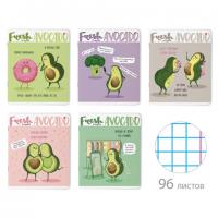 Тетрадь А5 96 л. АЛЬТ скоба, клетка, гибридный лак, "Авокадо" (5 видов), 7-96-980 - Премиум Сервис