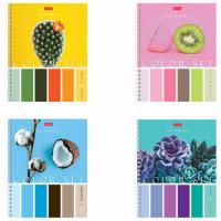 Тетрадь А5, 80 л., HATBER гребень, клетка, обложка картон, "Color Set" (4 вида в спайке), 80Т5В1гр - Премиум Сервис