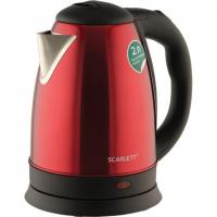 Чайник SCARLETT SC-EK21S76, 2 л, 1800 Вт, закрытый нагревательный элемент, сталь, красный - Премиум Сервис