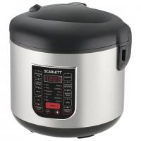 Мультиварка SCARLETT SC-MC410S27, 900 Вт, 5 л, 22 программы, серебро/черная - Премиум Сервис