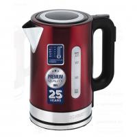 Чайник SCARLETT SC-EK21S78, 1,7 л, 2200 Вт, закрытый нагревательный элемент, ТЕРМОРЕГУЛЯТОР, сталь, бордовый - Премиум Сервис