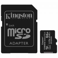 Карта памяти microSDXC 64 GB KINGSTON Canvas Select Plus, UHS-I U1, 100 Мб/с (class 10), адаптер, SDCS2/64GB - Премиум Сервис