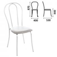Стул для столовых, кафе, дома "Вереск", белый каркас, кожзам светло-серый, СМ7/6-05 К-05 - Премиум Сервис