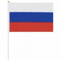 Флаг России ручной 20х30 см, без герба, с флагштоком, BRAUBERG, 550181, RU13 - Премиум Сервис