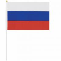 Флаг России ручной 30х45 см, без герба, с флагштоком, BRAUBERG, 550182, RU14 - Премиум Сервис