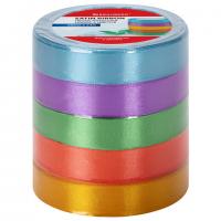 Лента атласная ширина 20 мм, набор 5 цветов по 23 м, BRAUBERG, 591504 - Премиум Сервис