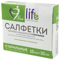 Салфетка марлевая стерильная NEW LIFE КОМПЛЕКТ 10 шт., 12 слоев, 10х10 см, плотность 36 (±2) г/м2, 148326 - Премиум Сервис