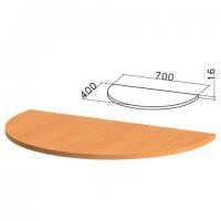 Стол приставной полукруг "Фея", 700х400х750 мм, БЕЗ ОПОРЫ, орех милан,ПФ10.5 - Премиум Сервис