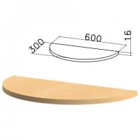 Стол приставной полукруг "Канц", 600х300х750 мм, БЕЗ ОПОРЫ, цвет бук невский, ПК35.10 - Премиум Сервис