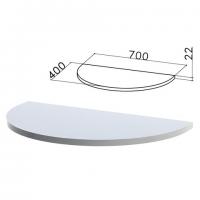 Стол приставной полукруг "Монолит", 700х400х750 мм, БЕЗ ОПОРЫ (640137), цвет серый, ПМ34.11 - Премиум Сервис