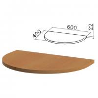 Стол приставной полукруг "Монолит", 600х400х750 мм, БЕЗ ОПОРЫ (640137), цвет орех гварнери, ПМ37.3 - Премиум Сервис