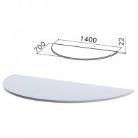 Стол приставной полукруг "Монолит", 1400х700х750 мм, БЕЗ ОПОР (640137), цвет серый, ПМ35.11 - Премиум Сервис