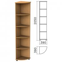 Шкаф (стеллаж) угловой "Монолит", 390х390х2050 мм, 4 полки, цвет бук бавария, УМ46.1 - Премиум Сервис