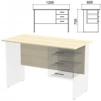 Столешница, царга стола письменного с тумбой "Канц" 1200х600х750 мм), дуб молочный, СК50.15.1 - Премиум Сервис