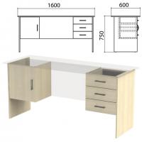 Каркас к столам письменным с 2 тумбами "Канц" (ш1600*г600*в750 мм), дуб молочный, СК29.15.2 - Премиум Сервис