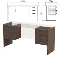 Каркас к столам письменным с 2 тумбами "Канц" 1600х600х750 мм, цвет венге, СК29.16.2 - Премиум Сервис