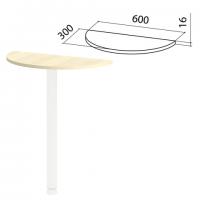 Стол приставной полукруг "Канц", 600х300х750 мм, БЕЗ ОПОРЫ, цвет дуб молочный, ПК35.15 - Премиум Сервис