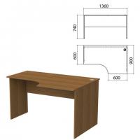 Стол письменный эргономичный "Бюджет", 1360х900х740 мм, правый, орех французский, 402663-190 - Премиум Сервис