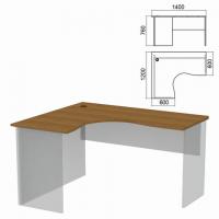 Стол компактный ЧАСТЬ 1 "Арго", 1400х1200х760 мм, левый, орех - Премиум Сервис