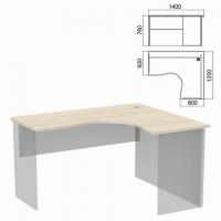 Стол компактный ЧАСТЬ 1 "Арго", 1400х1200х760 мм, правый, ясень шимо - Премиум Сервис