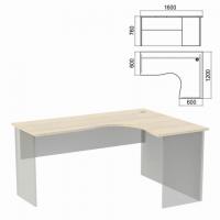 Стол компактный ЧАСТЬ 1 "Арго", 1600х1200х760 мм, правый, ясень шимо - Премиум Сервис