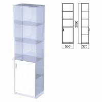 Шкаф полузакрытый ЧАСТЬ 2 "Арго", 560х370х2000 мм, дверь, 4 полки, серый - Премиум Сервис